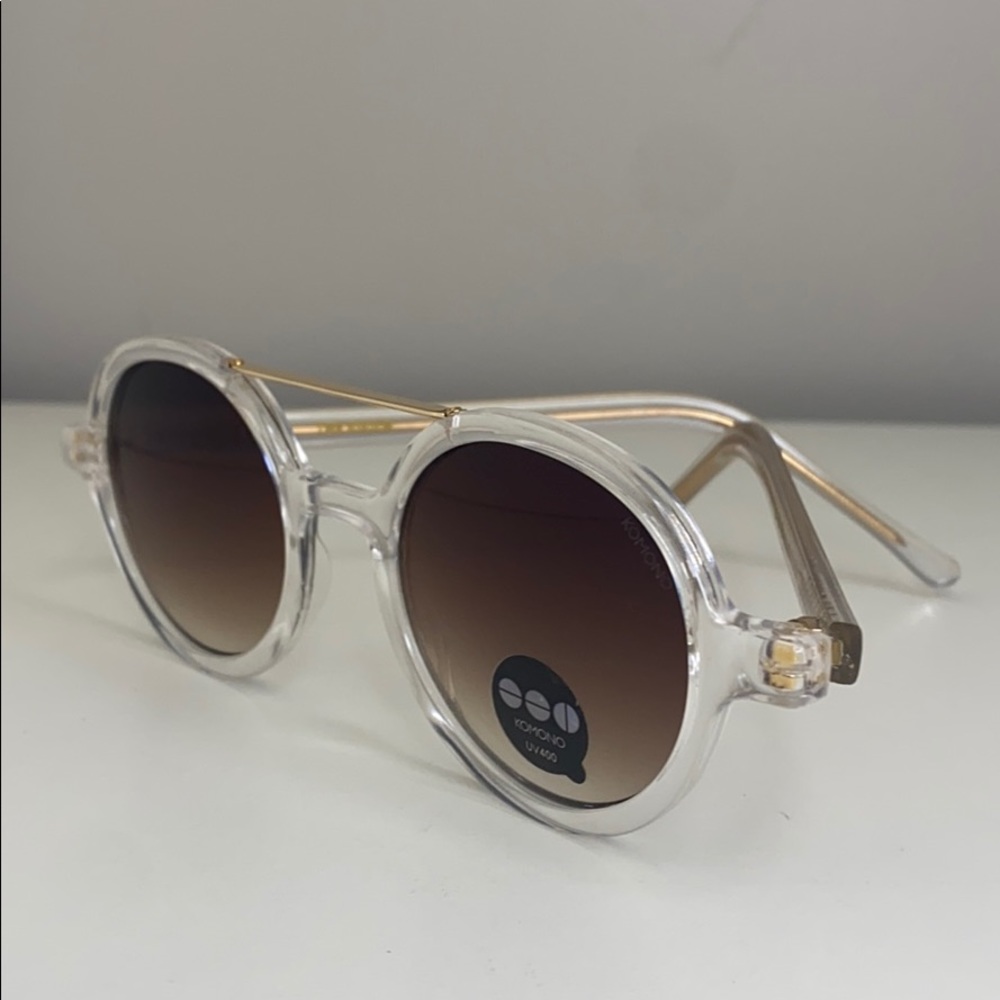 Komono Sunglasses NEW Vivien Clear round frame gold - Picture 14 of 16